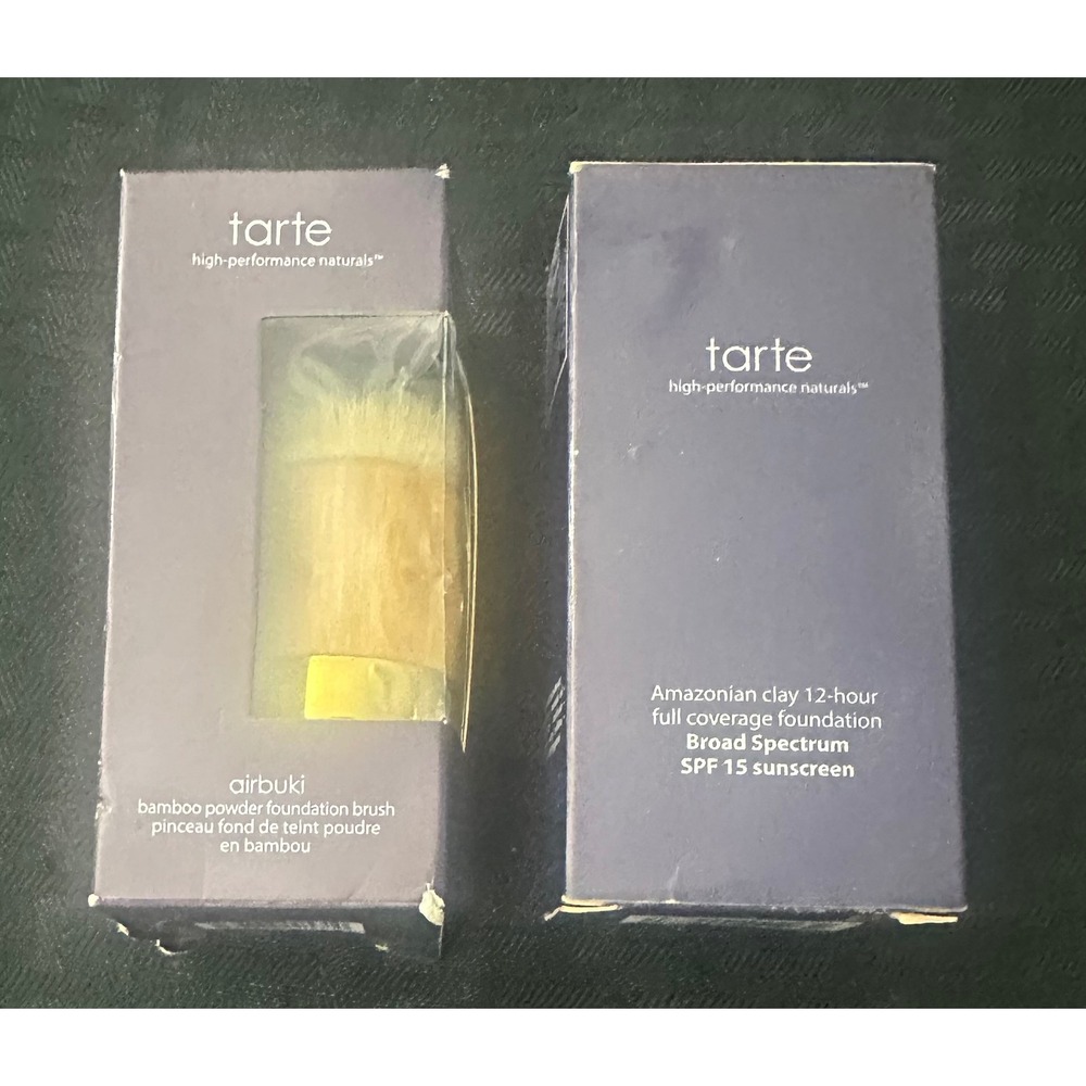 Tarte Amazonian Clay 12-Hour Foundation Tan Honey Airbuki Brush Y2K Discontinued